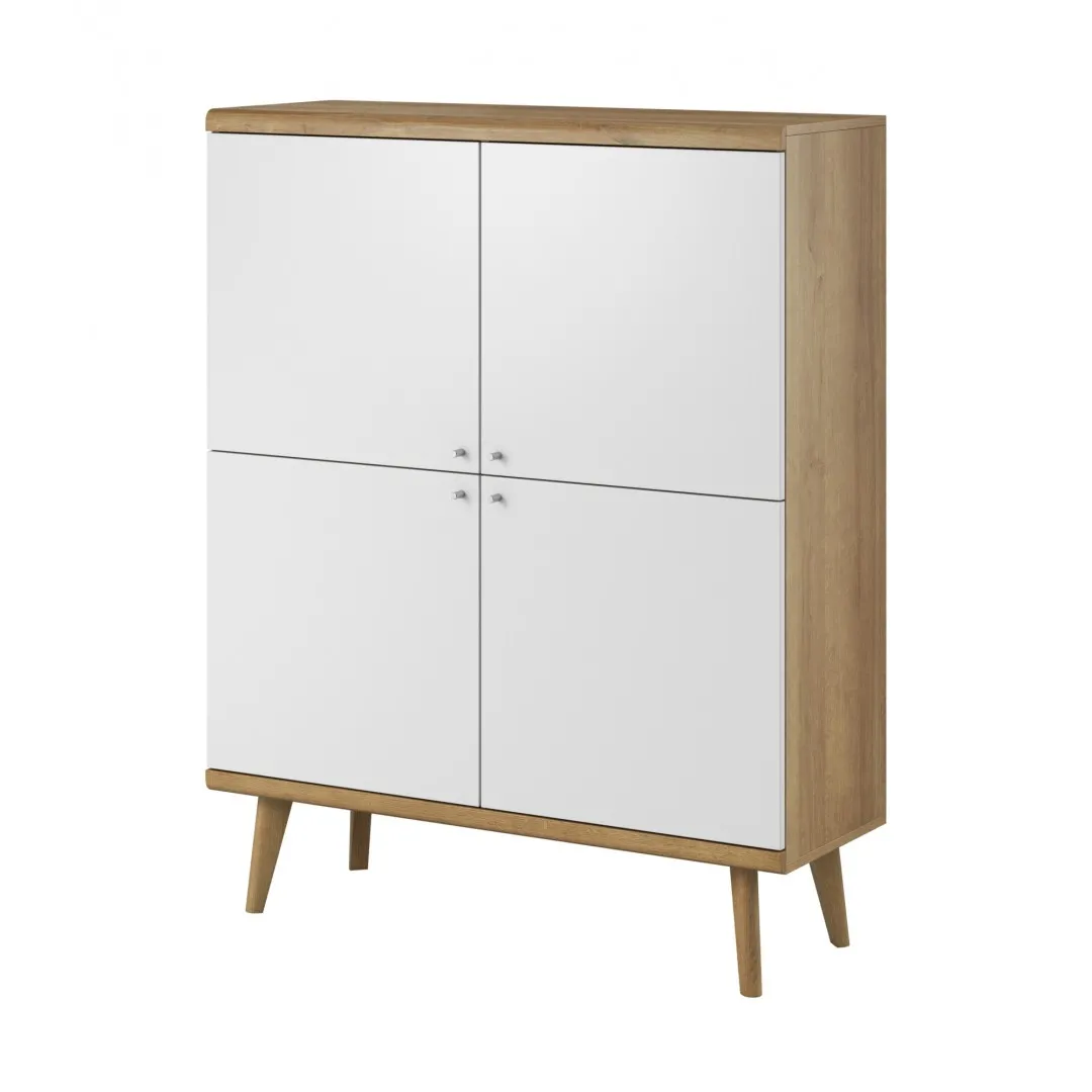 Komoda wysoka OSLO 107 cm dąb riviera/biały