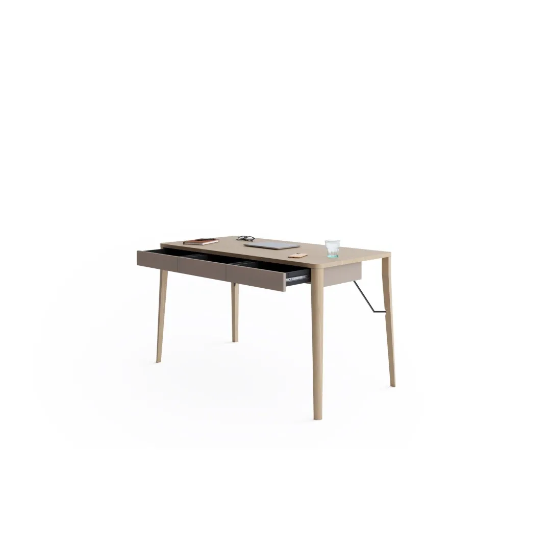 Biurko MORELIA  dąb jasny/beż