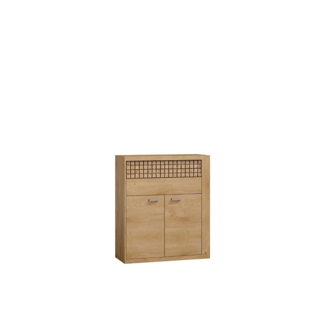 Komoda wysoka do salonu NOLO 102 cm w kolorze dąb ribbeck